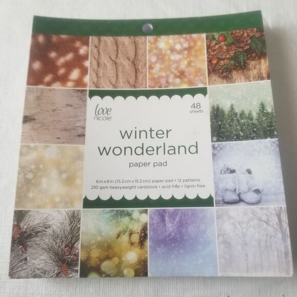 Love Nicole Winter Wonderland Paper Pad Festive Theme Scrapbook and Craft Paper - Picture 1 of 11